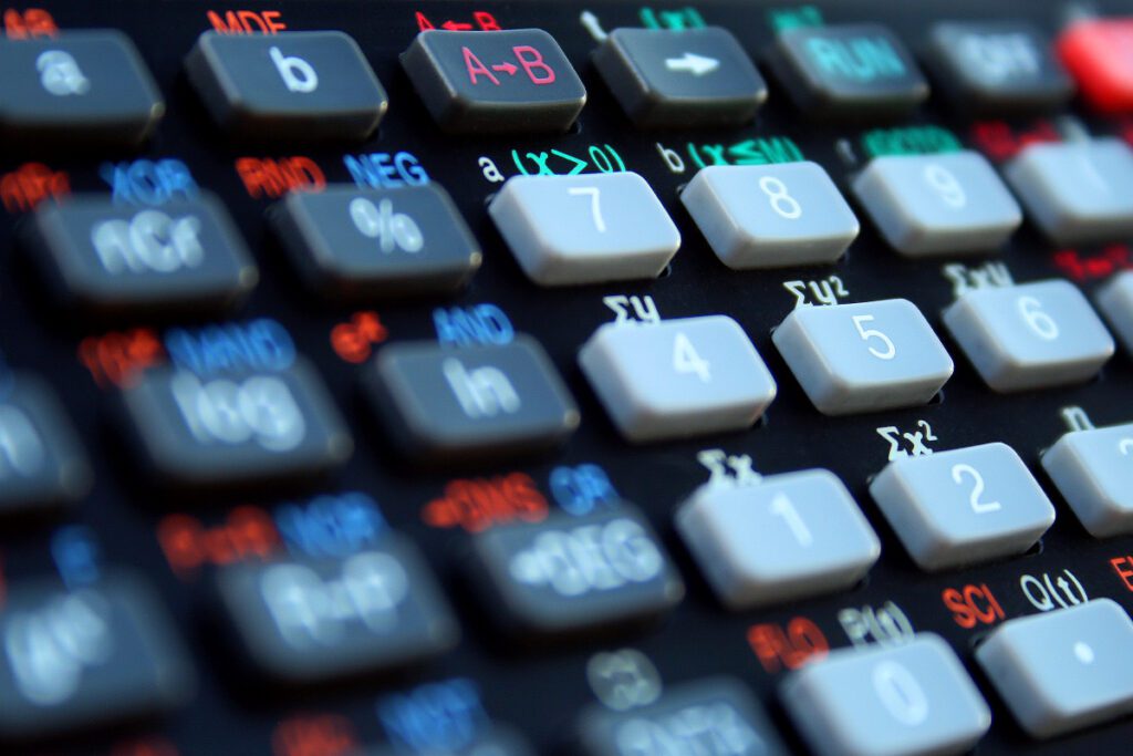 calculator used to review bank fees