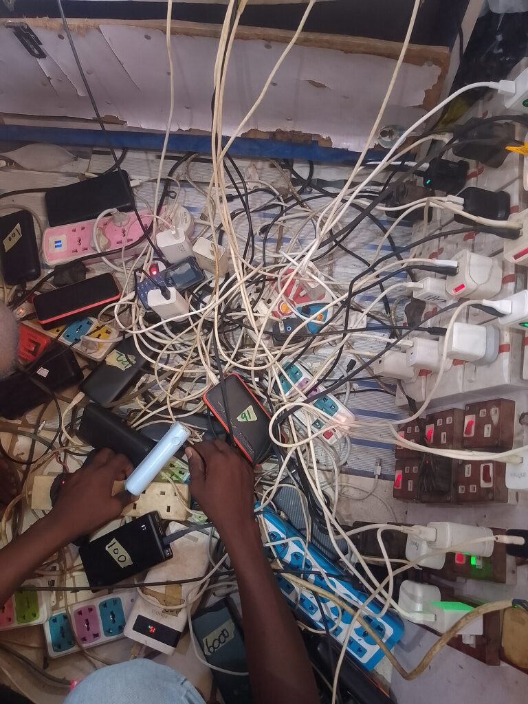 phones connected to charging cables