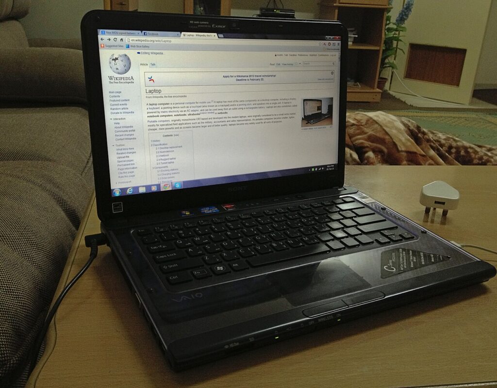 Windows laptop on a desk for search and productivity tips