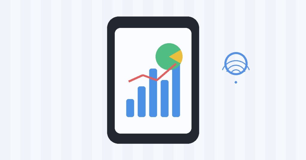 Phone showing mobile data controls and usage chart