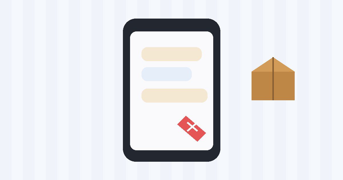 Phone with suspicious delivery message beside a package